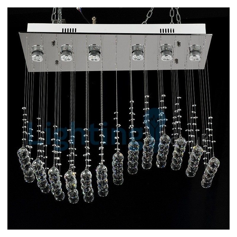 Modern Contemporary Chandelier Flush mount Pendant Fixture Crystal Rain Drop Light