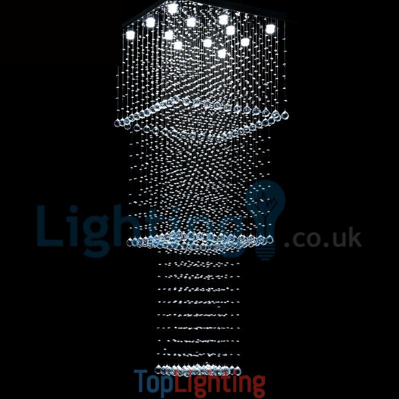 Modern Contemporary Chandelier Flush mount Pendant Fixture Crystal Rain Drop Light