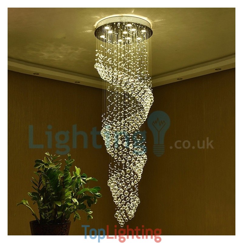 Modern Contemporary Chandelier Flush mount Pendant Fixture Crystal Rain Drop Light