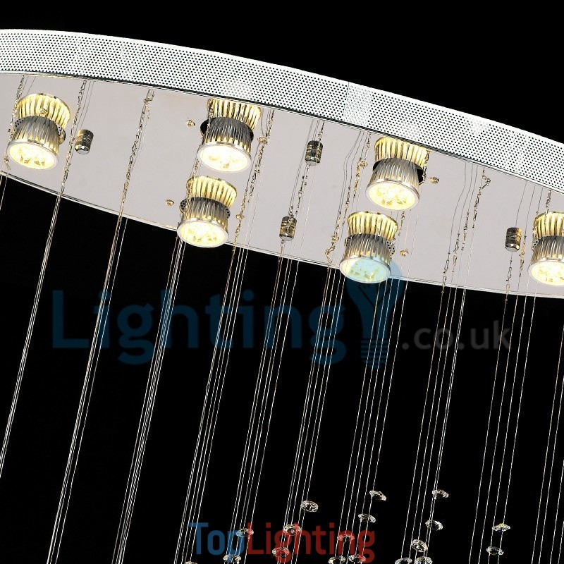 Modern Contemporary Chandelier Flush mount Pendant Fixture Crystal Rain Drop Light