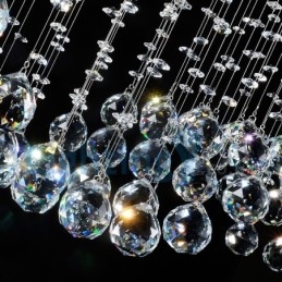 Modern Contemporary Chandelier Flush mount Pendant Fixture Crystal Rain Drop Light