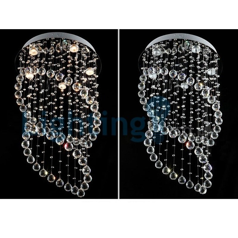 Modern Contemporary Chandelier Flush mount Pendant Fixture Crystal Rain Drop Light