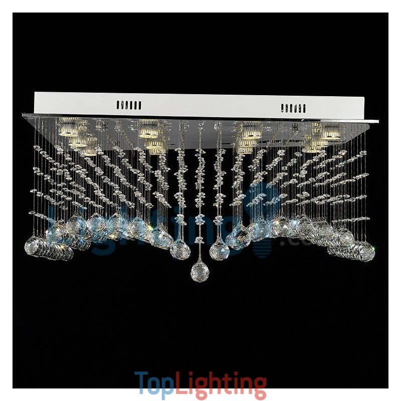 Modern Contemporary Chandelier Flush mount Pendant Fixture Crystal Rain Drop Light