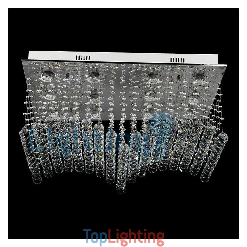Modern Contemporary Chandelier Flush mount Pendant Fixture Crystal Rain Drop Light