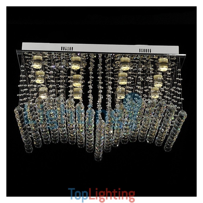 Modern Contemporary Chandelier Flush mount Pendant Fixture Crystal Rain Drop Light