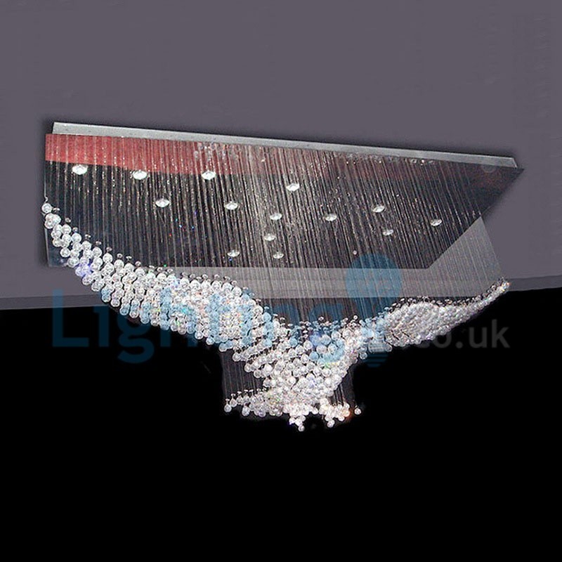 Modern Contemporary Chandelier Flush mount Pendant Fixture Crystal Rain Drop Light