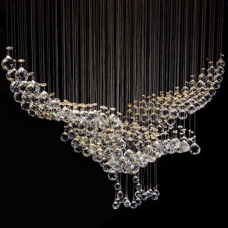 Modern Contemporary Chandelier Flush mount Pendant Fixture Crystal Rain Drop Light