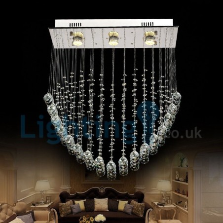 Modern Contemporary Chandelier Flush mount Pendant Fixture Crystal Rain Drop Light Modern Contemporary Chandelier Flush mount Pendant Fixture Crystal Rain Drop Light