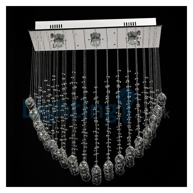 Modern Contemporary Chandelier Flush mount Pendant Fixture Crystal Rain Drop Light