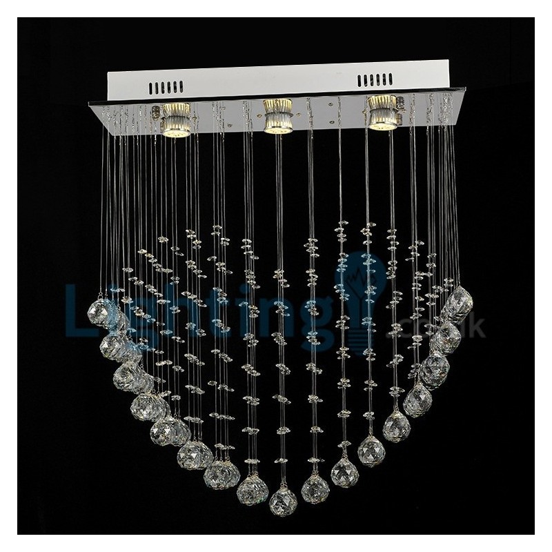 Modern Contemporary Chandelier Flush mount Pendant Fixture Crystal Rain Drop Light