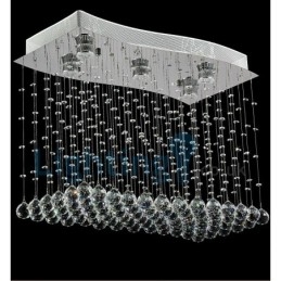 Modern Contemporary Chandelier Flush mount Pendant Fixture Crystal Rain Drop Light