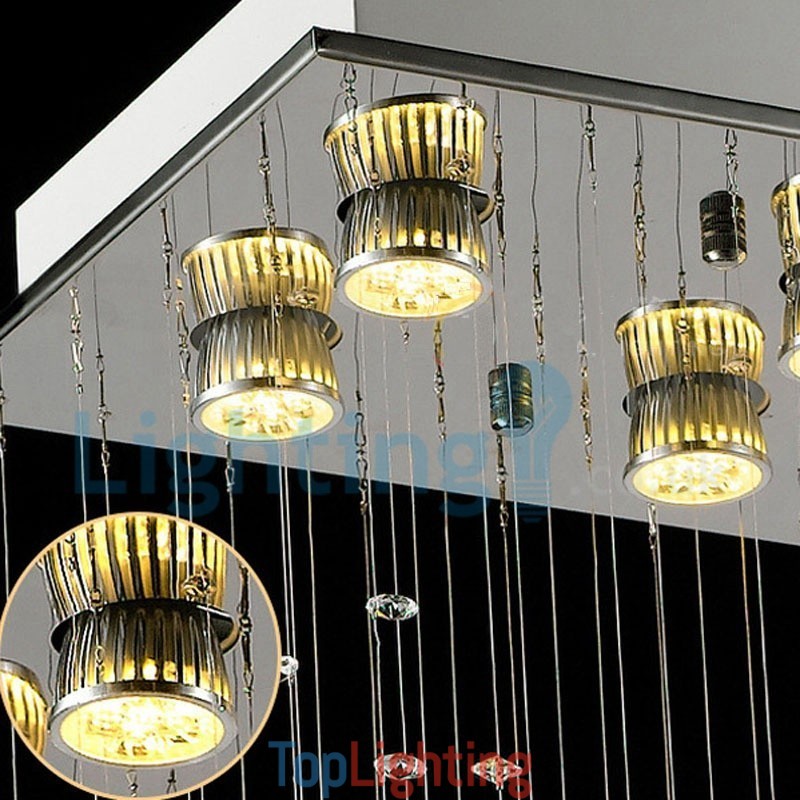 Modern Contemporary Chandelier Flush mount Pendant Fixture Crystal Rain Drop Light