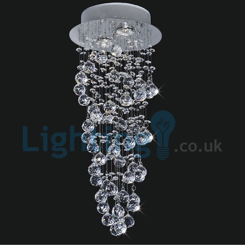 Modern Contemporary Chandelier Flush mount Pendant Fixture Crystal Rain Drop Light