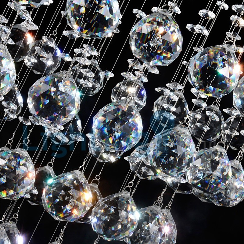 Modern Contemporary Chandelier Flush mount Pendant Fixture Crystal Rain Drop Light