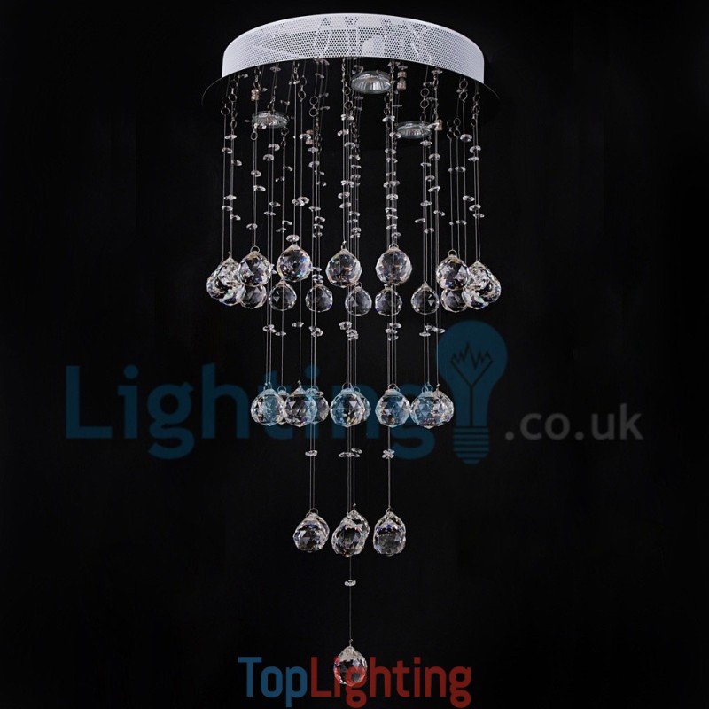 Modern Contemporary Chandelier Flush mount Pendant Fixture Crystal Rain Drop Light