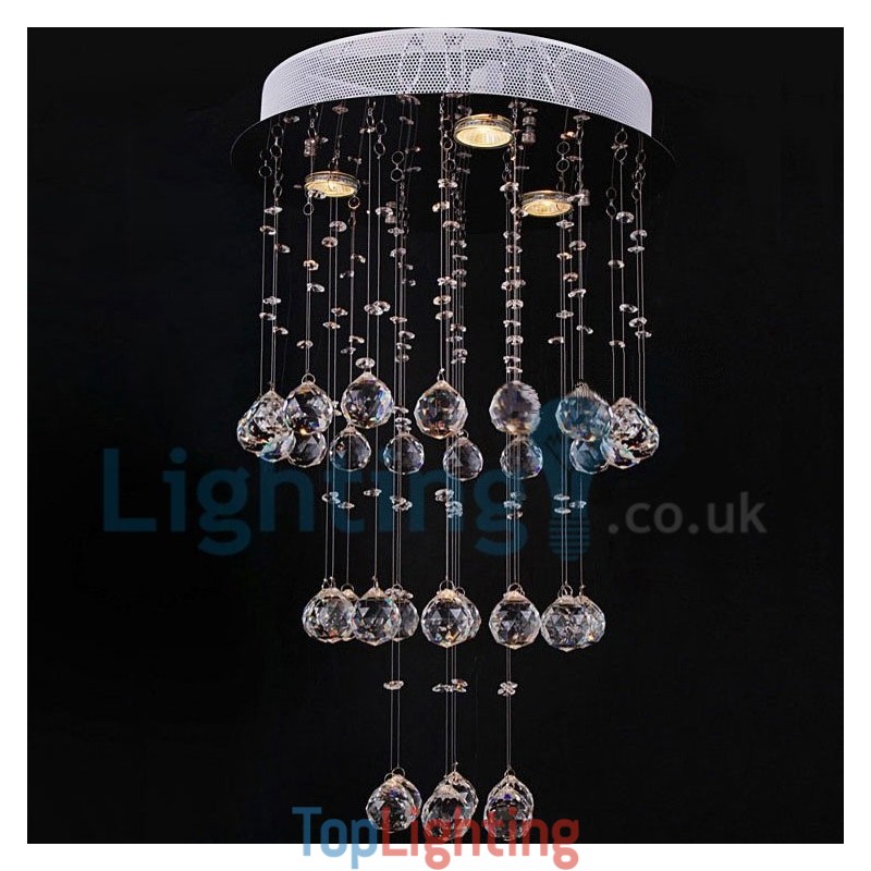 Modern Contemporary Chandelier Flush mount Pendant Fixture Crystal Rain Drop Light