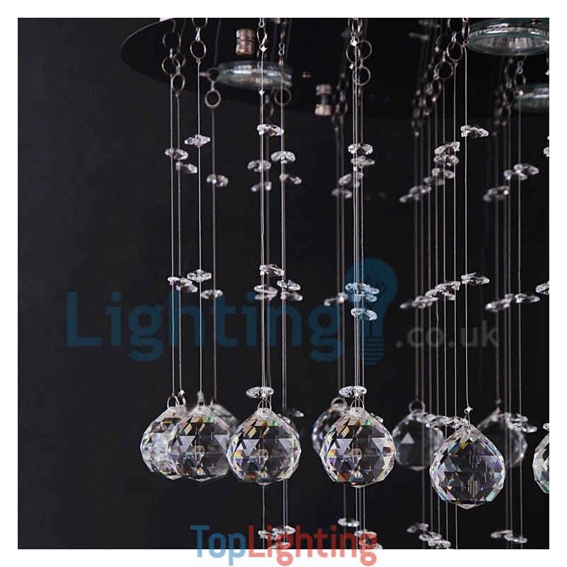 Modern Contemporary Chandelier Flush mount Pendant Fixture Crystal Rain Drop Light