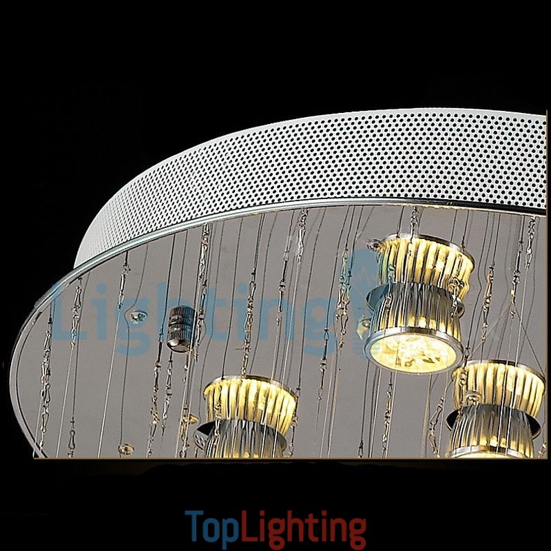 Modern Contemporary Chandelier Flush mount Pendant Fixture Crystal Rain Drop Light