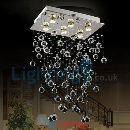 Modern Contemporary Chandelier Flush mount Pendant Fixture Crystal Rain Drop Light Modern Contemporary Chandelier Flush mount Pendant Fixture Crystal Rain Drop Light