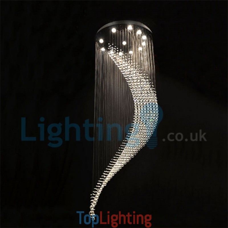 Modern Contemporary Chandelier Flush mount Pendant Fixture Crystal Rain Drop Light