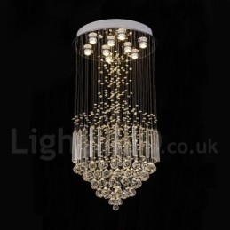 Modern Contemporary Chandelier Flush mount Pendant Fixture Crystal Rain Drop Light
