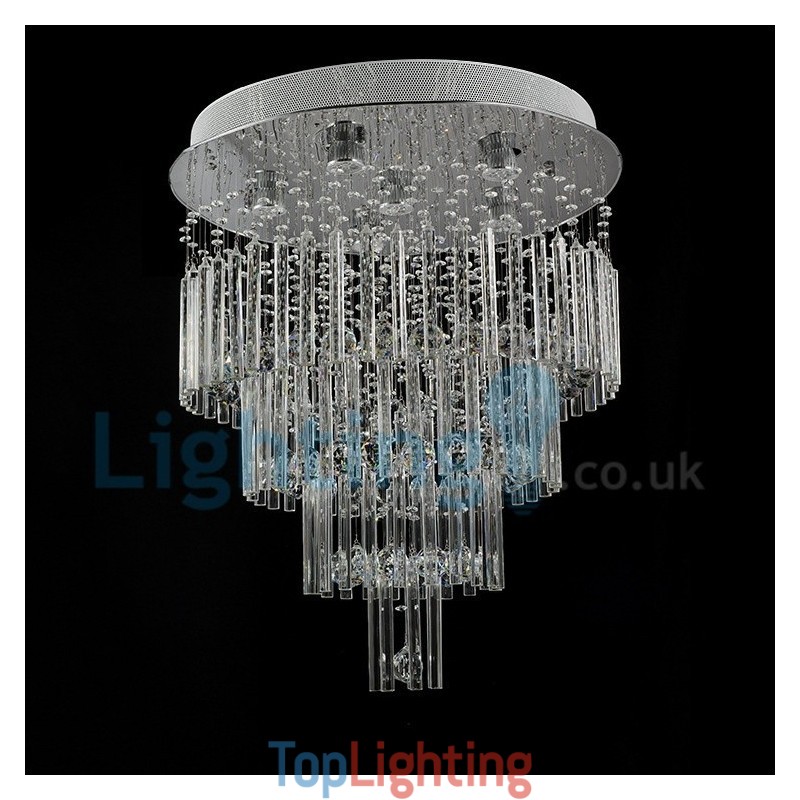 Modern Contemporary Chandelier Flush mount Pendant Fixture Crystal Rain Drop Light
