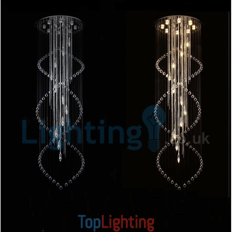 Modern Contemporary Chandelier Flush mount Pendant Fixture Crystal Rain Drop Light