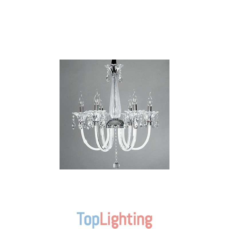 American Style Lodge 6 Light Chandelier With Glass Shade