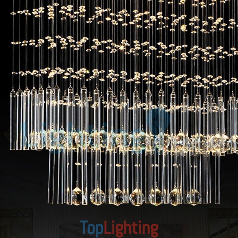 Modern Contemporary Chandelier Flush mount Pendant Fixture Crystal Rain Drop Light