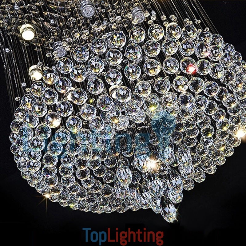 Modern Contemporary Chandelier Flush mount Pendant Fixture Crystal Rain Drop Light