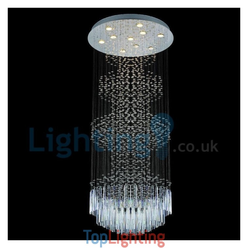 Modern Contemporary Chandelier Flush mount Pendant Fixture Crystal Rain Drop Light