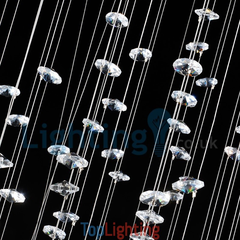 Modern Contemporary Chandelier Flush mount Pendant Fixture Crystal Rain Drop Light