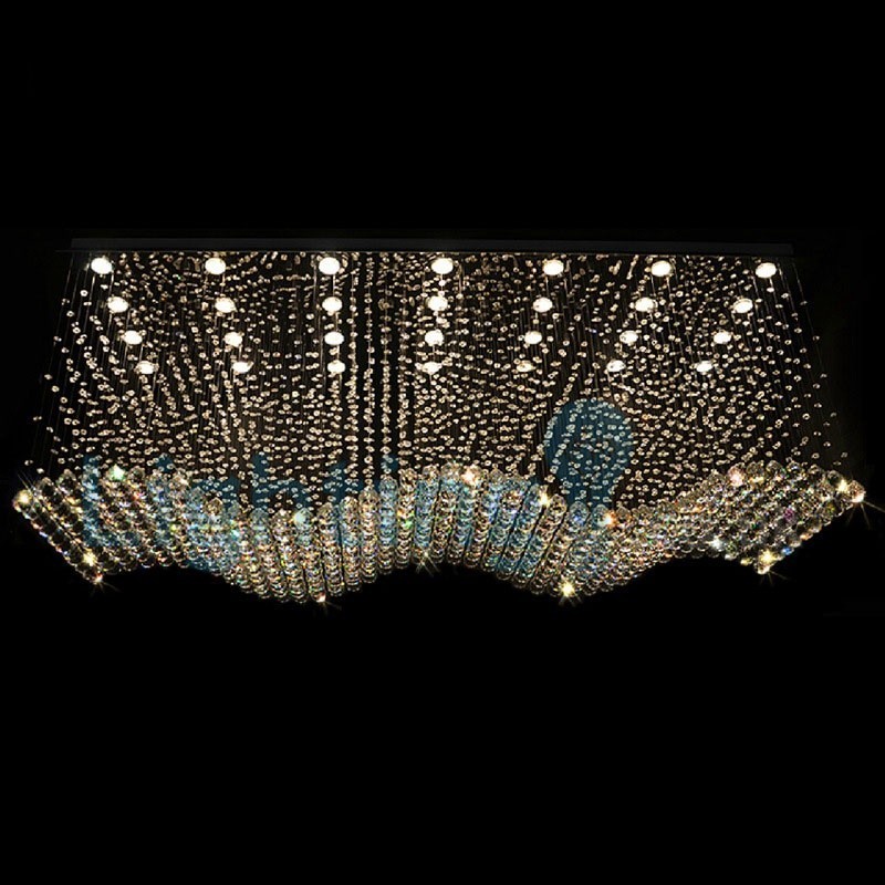 Modern Contemporary Chandelier Flush mount Pendant Fixture Crystal Rain Drop Light