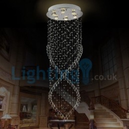 Modern Contemporary Chandelier Flush mount Pendant Fixture Crystal Rain Drop Light