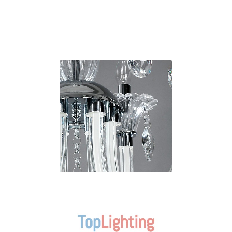 American Style Lodge 6 Light Chandelier With Glass Shade