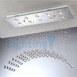 Modern Contemporary Chandelier Flush mount Pendant Fixture Crystal Rain Drop Light