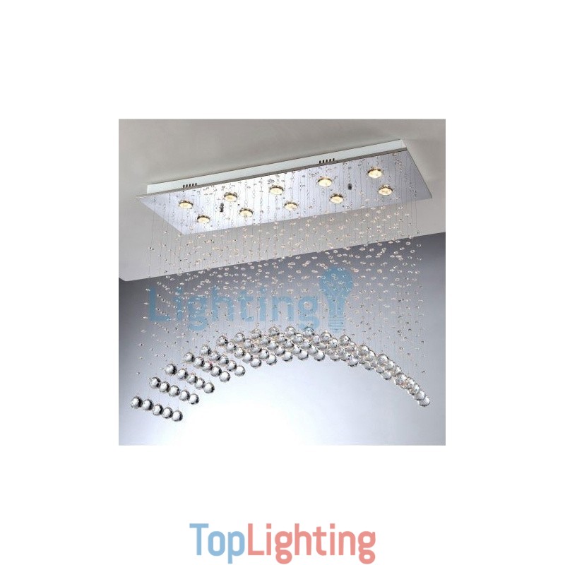 Modern Contemporary Chandelier Flush mount Pendant Fixture Crystal Rain Drop Light