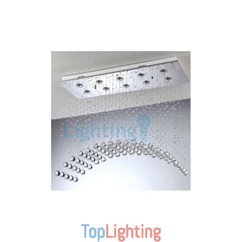 Modern Contemporary Chandelier Flush mount Pendant Fixture Crystal Rain Drop Light