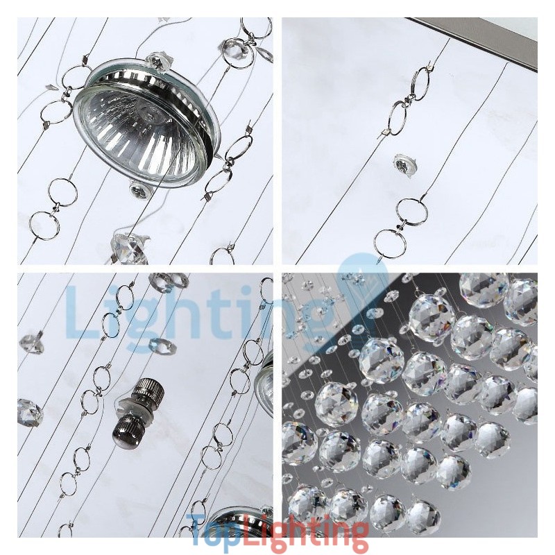 Modern Contemporary Chandelier Flush mount Pendant Fixture Crystal Rain Drop Light