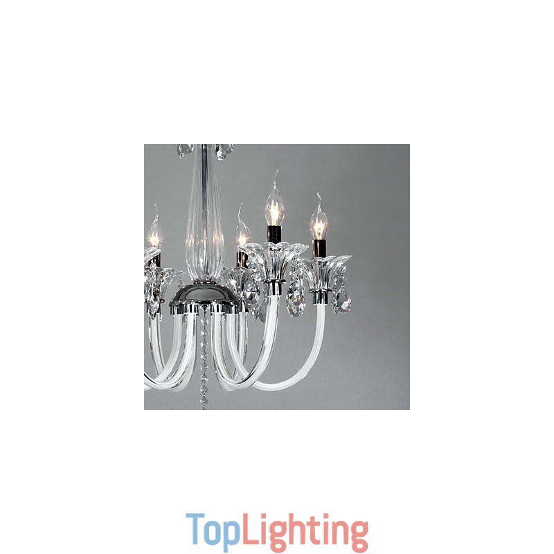 American Style Lodge 6 Light Chandelier With Glass Shade