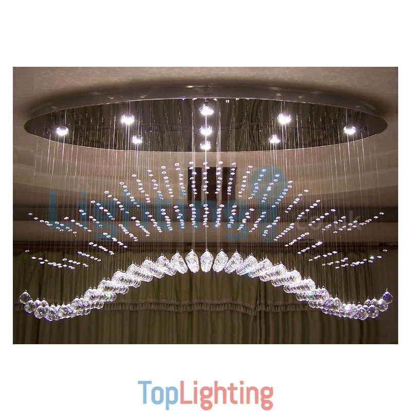 Modern Contemporary Chandelier Flush mount Pendant Fixture Crystal Rain Drop Light