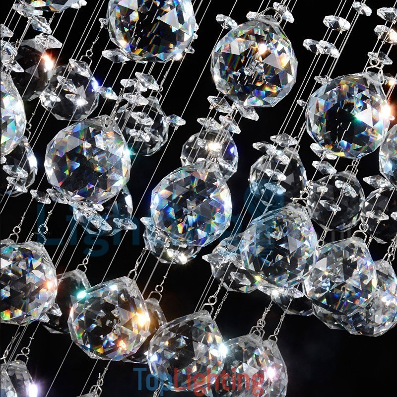 Modern Contemporary Chandelier Flush mount Pendant Fixture Crystal Rain Drop Light