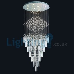 Modern Contemporary Chandelier Flush mount Pendant Fixture Crystal Rain Drop Light