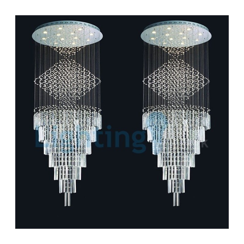 Modern Contemporary Chandelier Flush mount Pendant Fixture Crystal Rain Drop Light