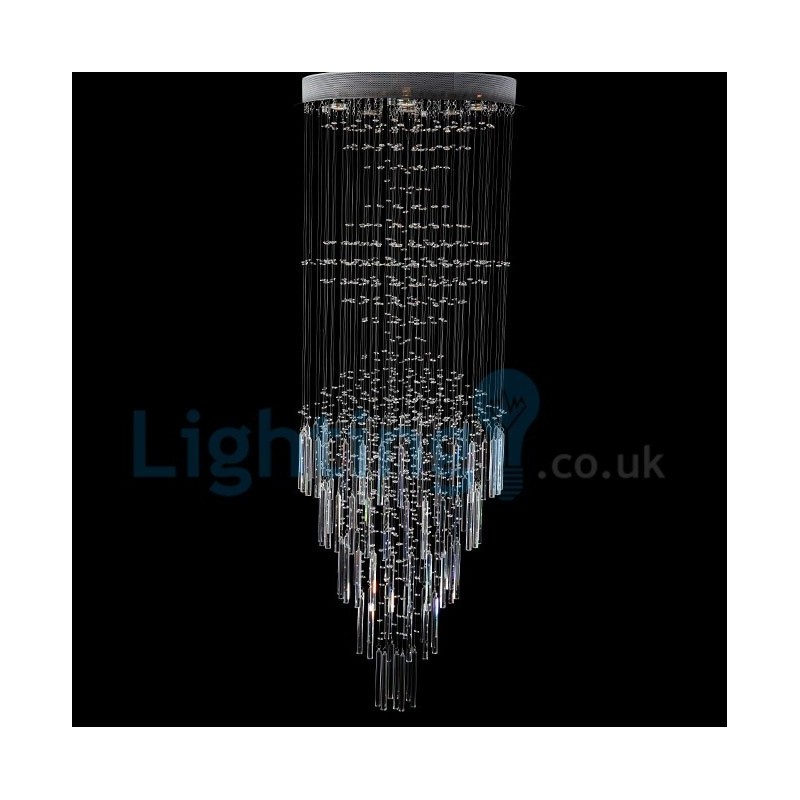 Modern Contemporary Chandelier Flush mount Pendant Fixture Crystal Rain Drop Light