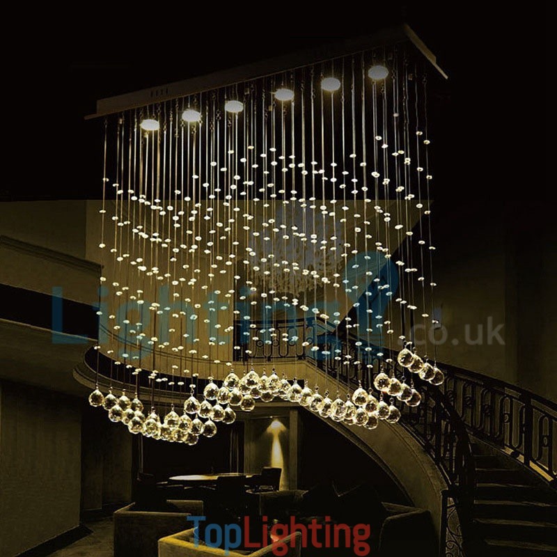 Modern Contemporary Chandelier Flush mount Pendant Fixture Crystal Rain Drop Light