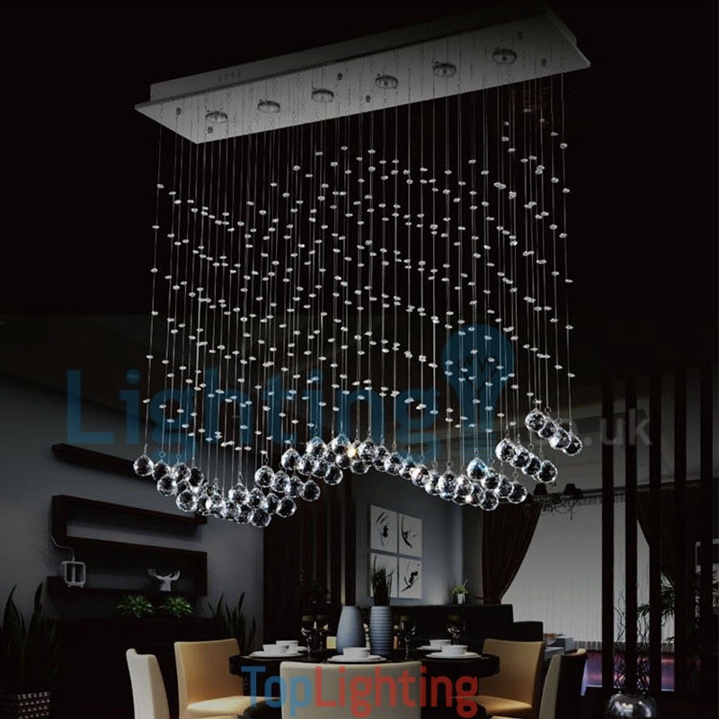 Modern Contemporary Chandelier Flush mount Pendant Fixture Crystal Rain Drop Light