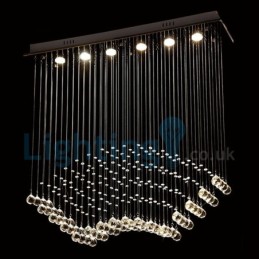 Modern Contemporary Chandelier Flush mount Pendant Fixture Crystal Rain Drop Light