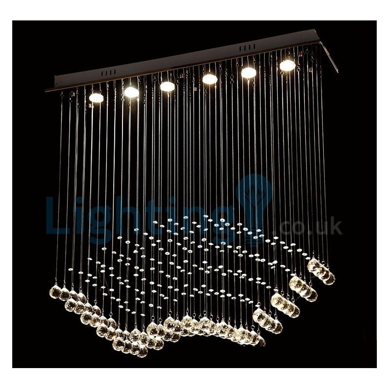 Modern Contemporary Chandelier Flush mount Pendant Fixture Crystal Rain Drop Light