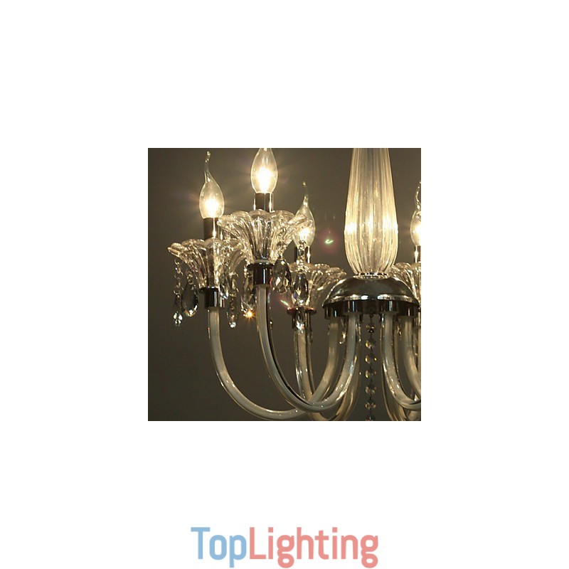 American Style Lodge 6 Light Chandelier With Glass Shade